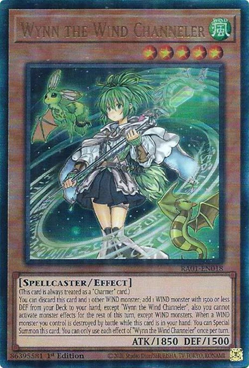 Wynn the Wind Channeler [RA01-EN018] Prismatic Ultimate Rare | Pegasus Games WI