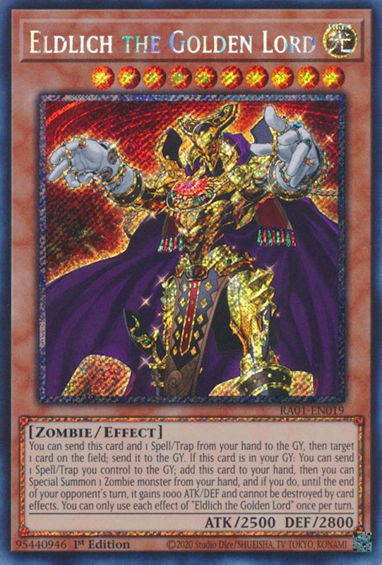 Eldlich the Golden Lord [RA01-EN019] Platinum Secret Rare | Pegasus Games WI