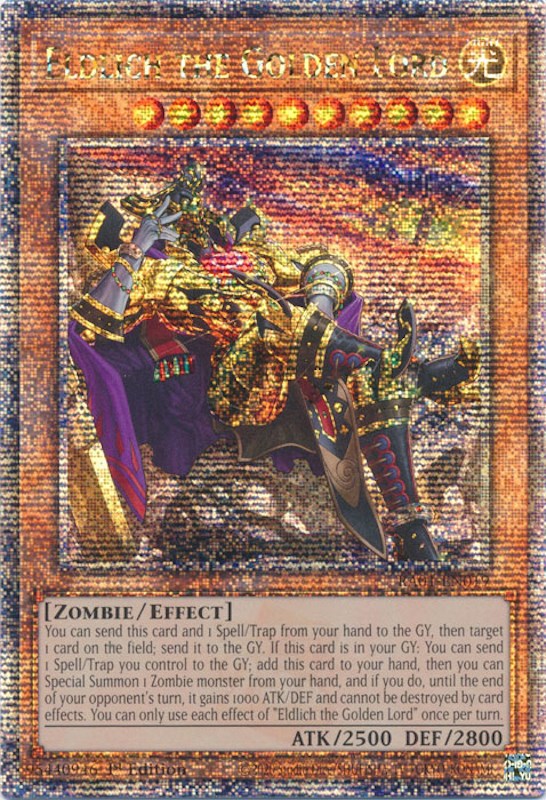 Eldlich the Golden Lord (Alternate Art) [RA01-EN019] Quarter Century Secret Rare | Pegasus Games WI