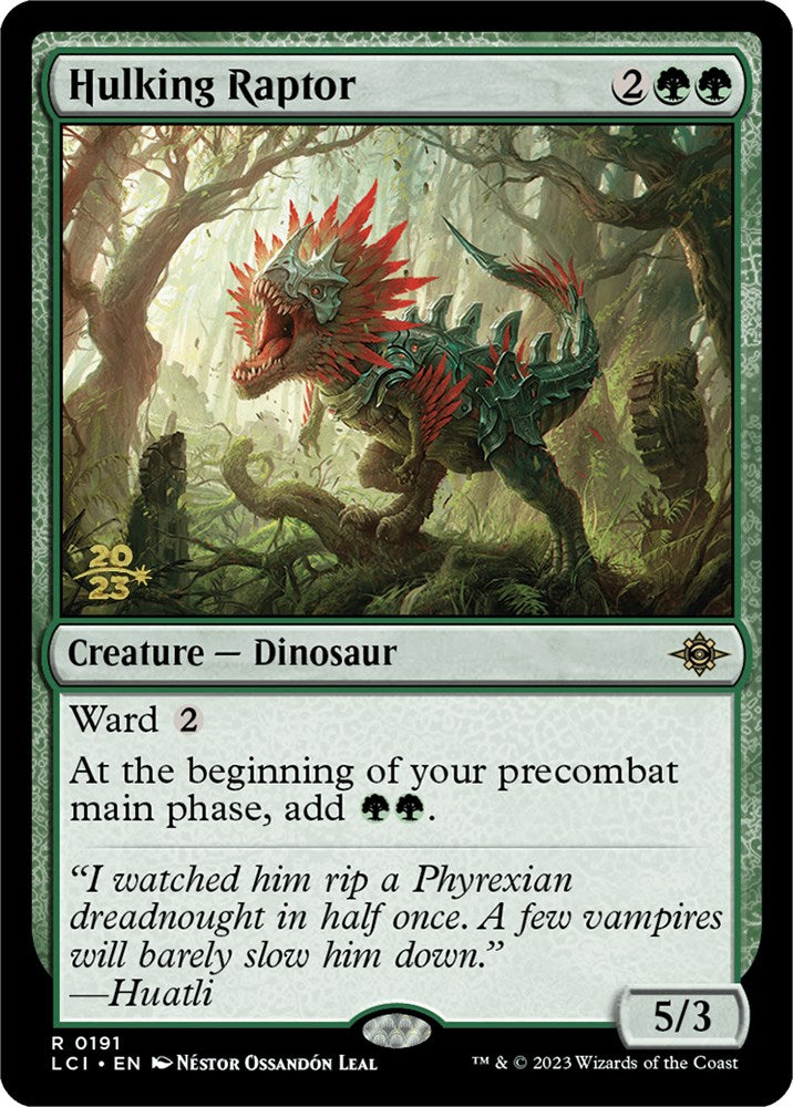 Hulking Raptor [The Lost Caverns of Ixalan Prerelease Cards] | Pegasus Games WI