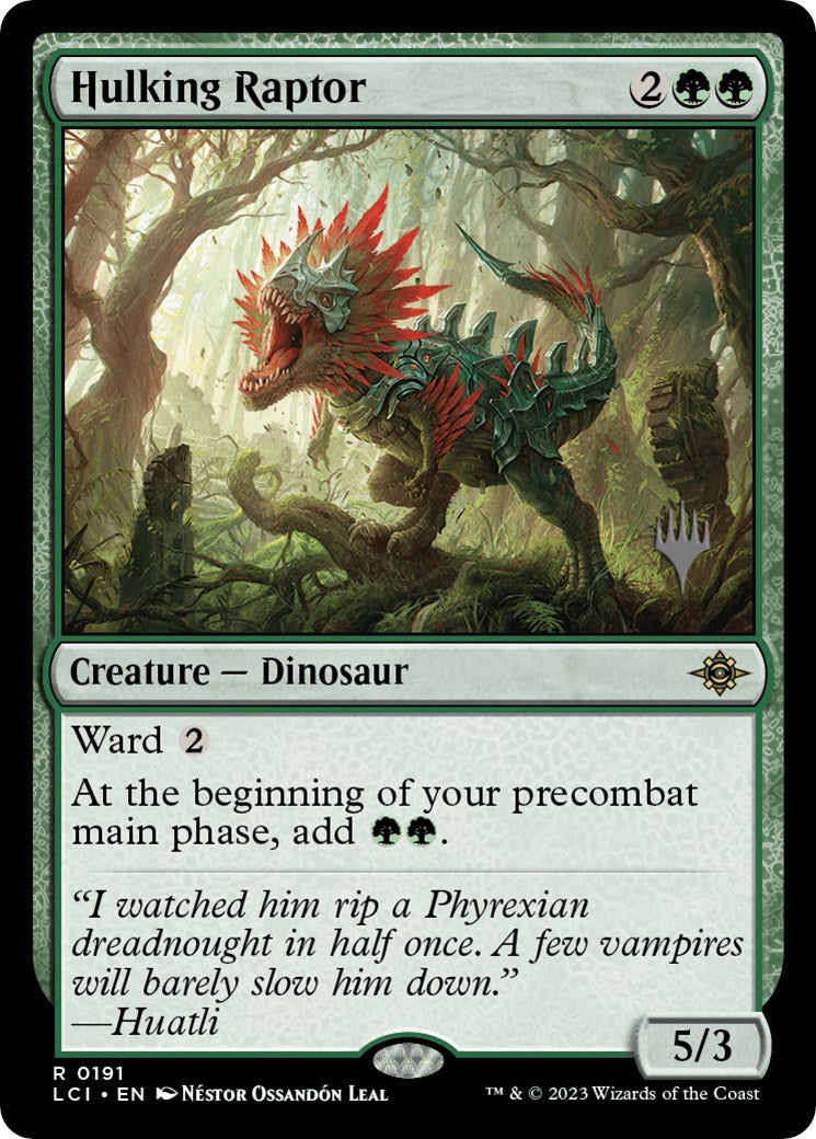 Hulking Raptor (Promo Pack) [The Lost Caverns of Ixalan Promos] | Pegasus Games WI