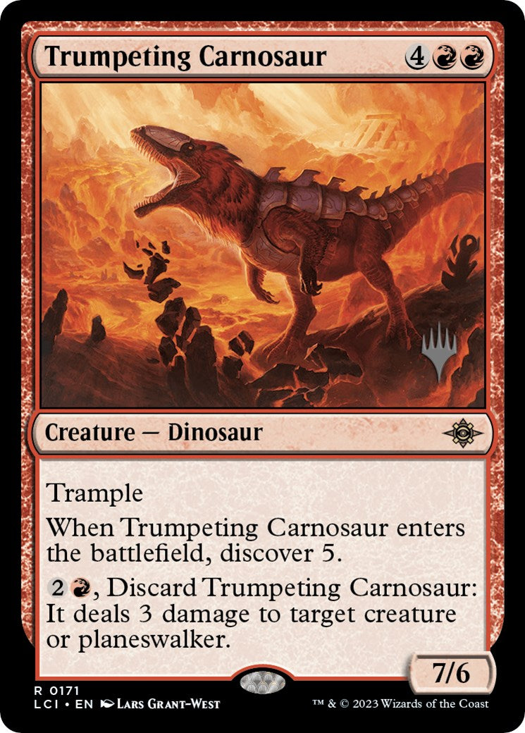 Trumpeting Carnosaur (Promo Pack) [The Lost Caverns of Ixalan Promos] | Pegasus Games WI