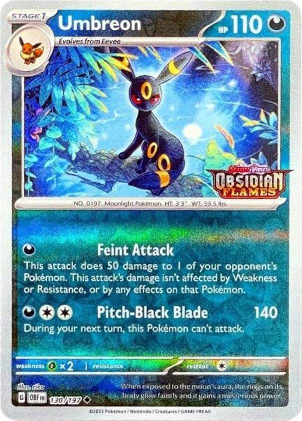 Umbreon (130/197) (Obsidian Flames Stamped) [Scarlet & Violet: Obsidian Flames] | Pegasus Games WI