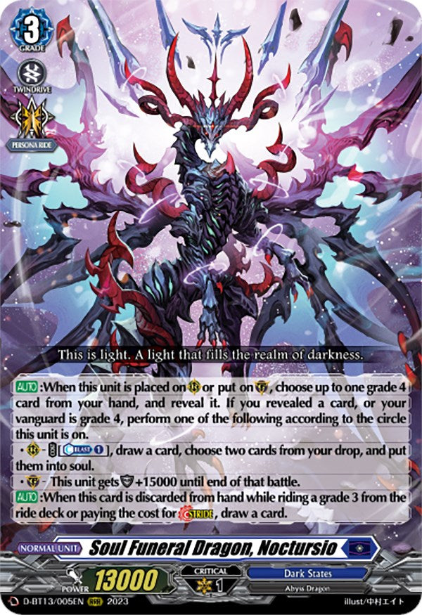 Soul Funeral Dragon, Noctursio (D-BT13/005EN) [Flight of Chakrabarthi] | Pegasus Games WI