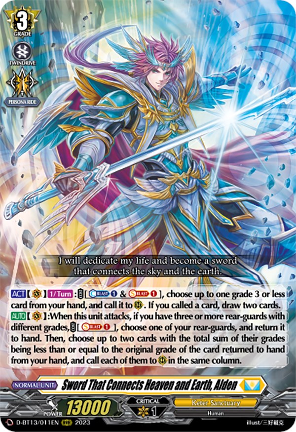 Sword That Connects Heaven and Earth, Alden (D-BT13/011EN) [Flight of Chakrabarthi] | Pegasus Games WI