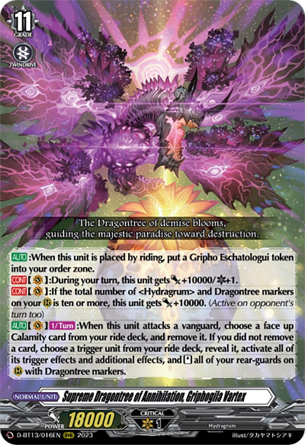 Supreme Dragontree of Annihilation, Griphogila Vartex (D-BT13/016EN) [Flight of Chakrabarthi] | Pegasus Games WI