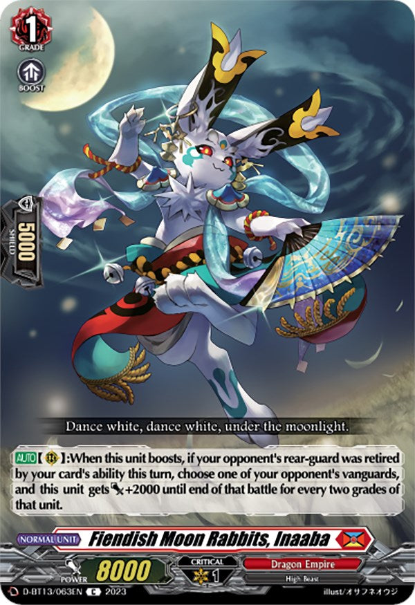 Fiendish Moon Rabbits, Inaaba (D-BT13/063EN) [Flight of Chakrabarthi] | Pegasus Games WI