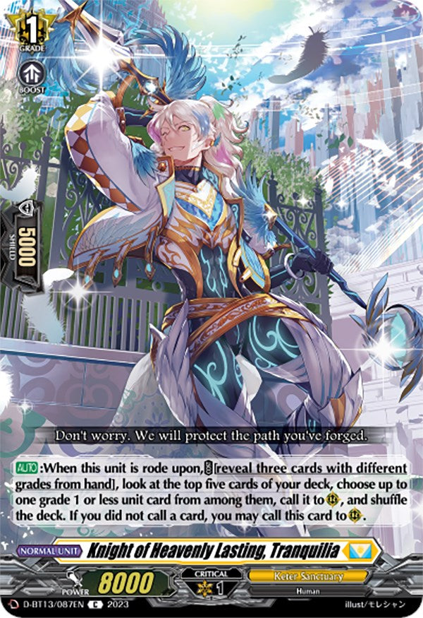 Knight of Heavenly Lasting, Tranquilia (D-BT13/087EN) [Flight of Chakrabarthi] | Pegasus Games WI