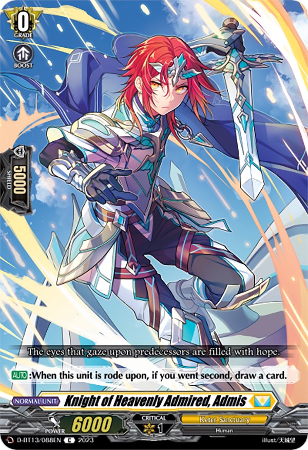 Knight of Heavenly Admired, Admis (D-BT13/088EN) [Flight of Chakrabarthi] | Pegasus Games WI