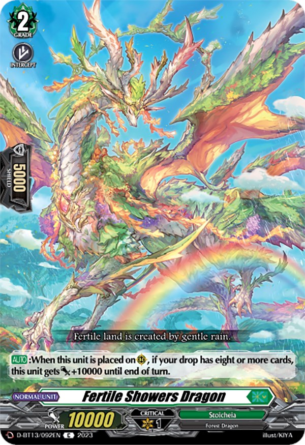 Fertile Showers Dragon (D-BT13/092EN) [Flight of Chakrabarthi] | Pegasus Games WI