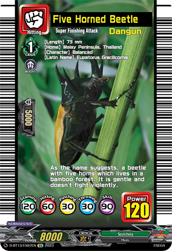 Five Horned Beetle (D-BT13/EX07EN) [Flight of Chakrabarthi] | Pegasus Games WI
