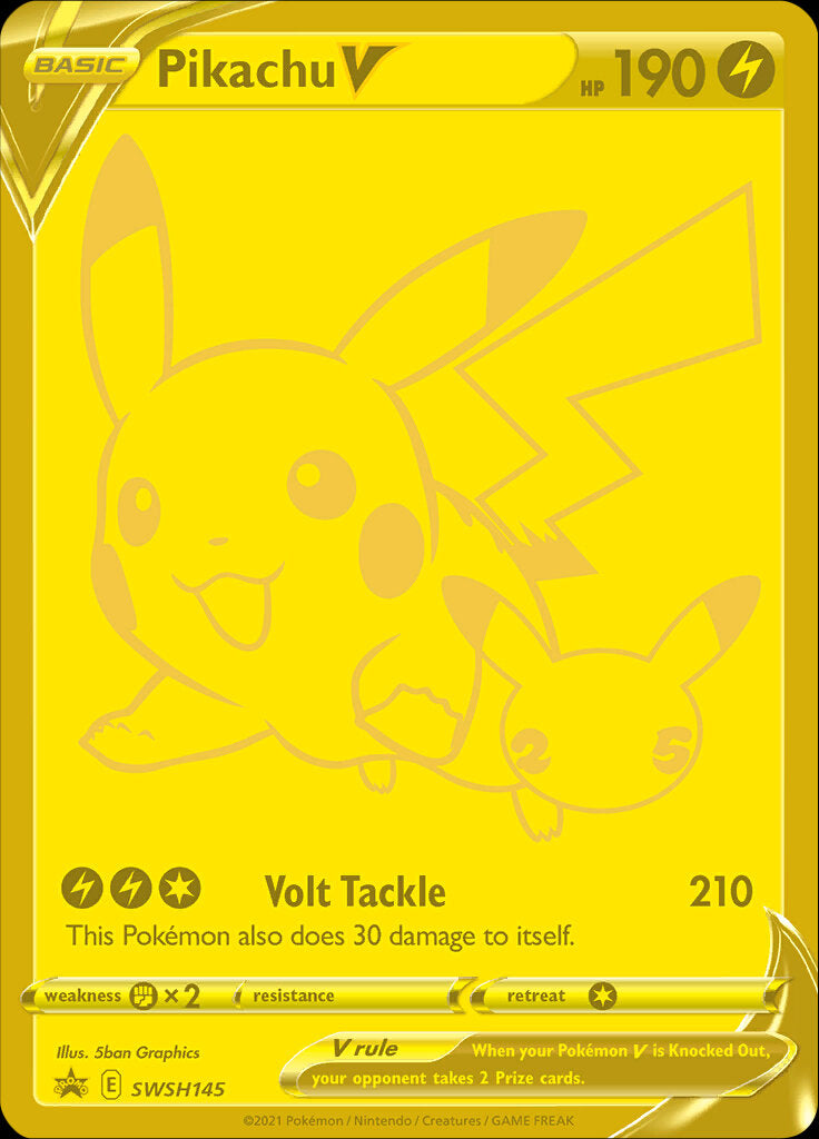 Pikachu V (SWSH145) (Celebrations) [Sword & Shield: Black Star Promos] | Pegasus Games WI