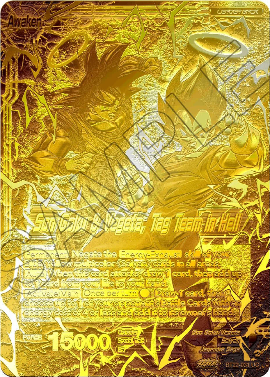 Son Goku // Son Goku & Vegeta, Tag Team in Hell (2023 Championship Finals) (Gold Metal Foil) (BT22-031) [Tournament Promotion Cards] | Pegasus Games WI