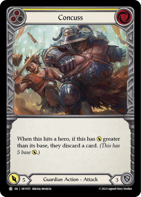 Concuss (Yellow) [HVY075] (Heavy Hitters)  Rainbow Foil | Pegasus Games WI