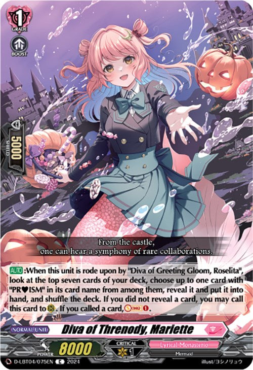 Diva of Threnody, Mariette (D-LBT04/075EN) [Lyrical Monasterio: Trick or Trick!] | Pegasus Games WI