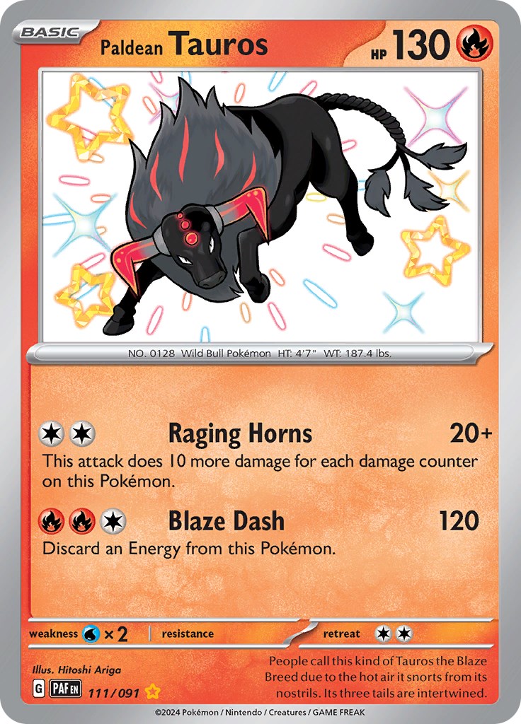 Paldean Tauros (111/091) [Scarlet & Violet: Paldean Fates] | Pegasus Games WI