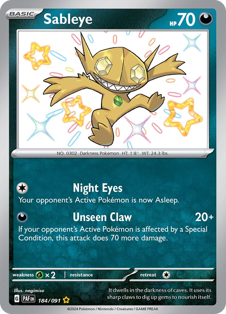 Sableye (184/091) [Scarlet & Violet: Paldean Fates] | Pegasus Games WI