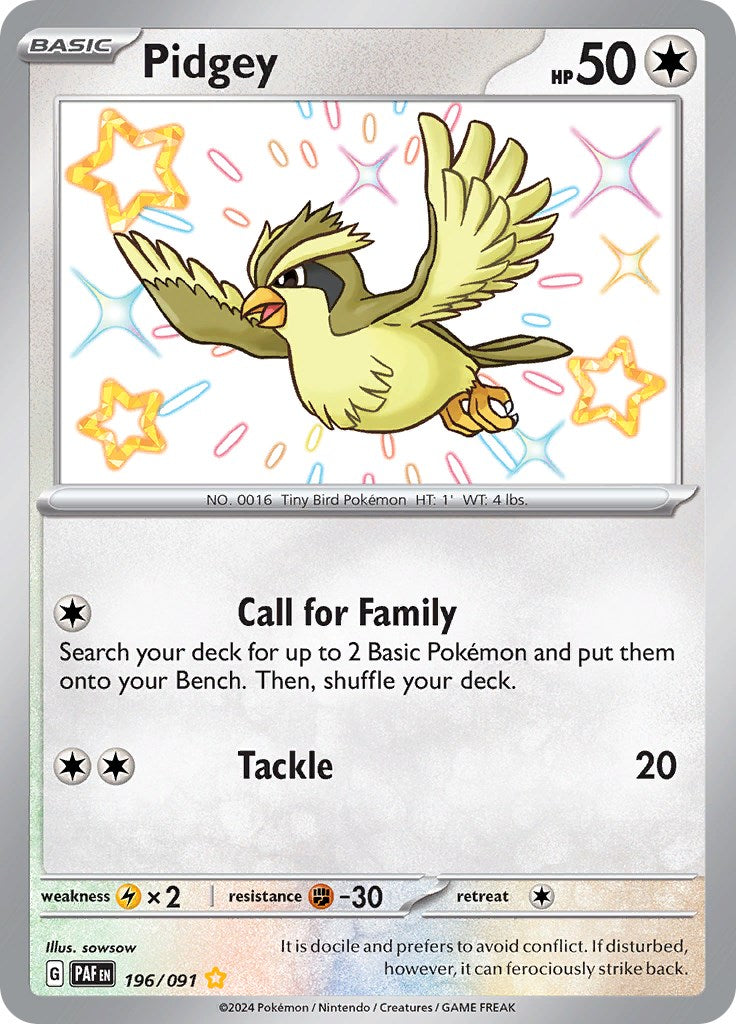 Pidgey (196/091) [Scarlet & Violet: Paldean Fates] | Pegasus Games WI