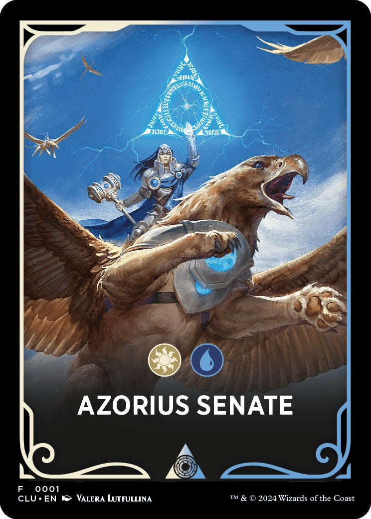 Azorius Senate Theme Card [Ravnica: Clue Edition Tokens] | Pegasus Games WI