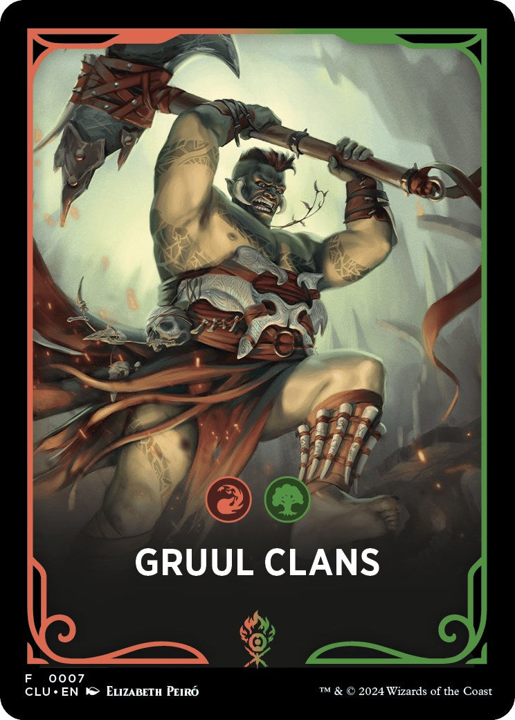 Gruul Clans Theme Card [Ravnica: Clue Edition Tokens] | Pegasus Games WI