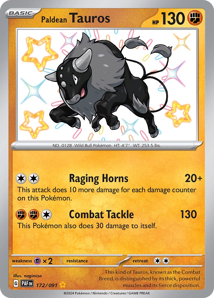 Paldean Tauros (172/091) [Scarlet & Violet: Paldean Fates] | Pegasus Games WI