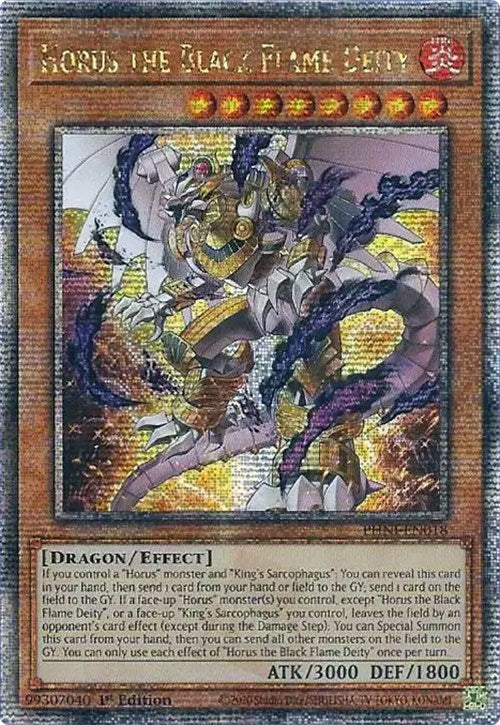 Horus the Black Flame Deity [PHNI-EN018] Quarter Century Secret Rare | Pegasus Games WI