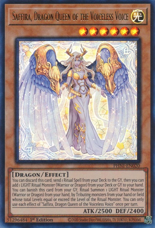 Saffira, Dragon Queen of the Voiceless Voice [PHNI-EN020] Ultra Rare | Pegasus Games WI