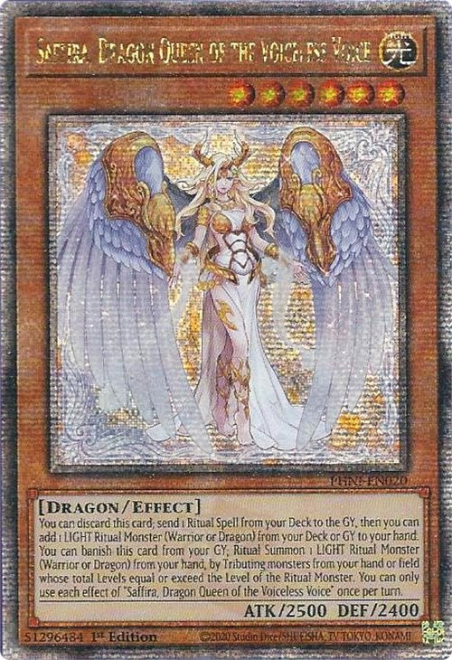 Saffira, Dragon Queen of the Voiceless Voice [PHNI-EN020] Quarter Century Secret Rare | Pegasus Games WI