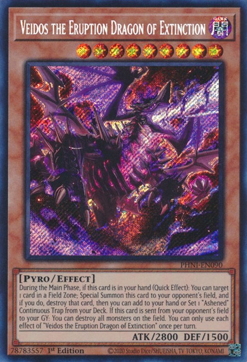 Veidos the Eruption Dragon of Extinction [PHNI-EN090] Secret Rare | Pegasus Games WI