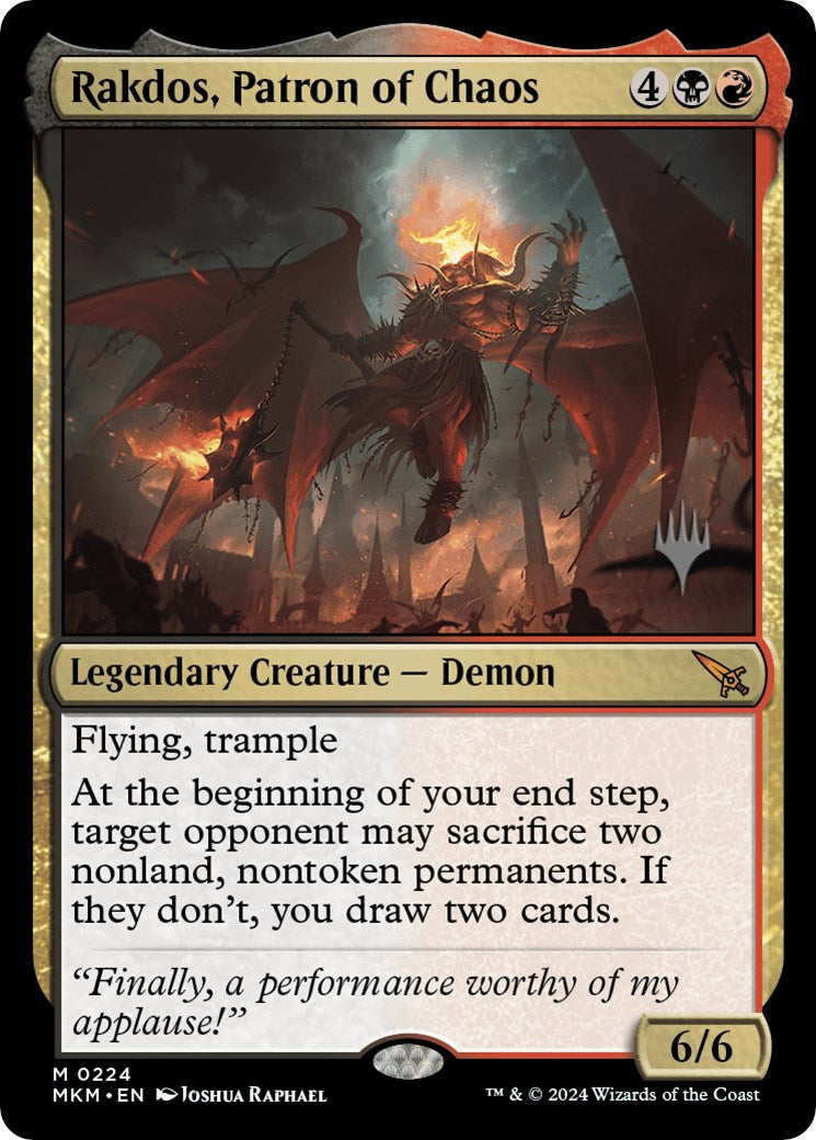 Rakdos, Patron of Chaos (Promo Pack) [Murders at Karlov Manor Promos] | Pegasus Games WI