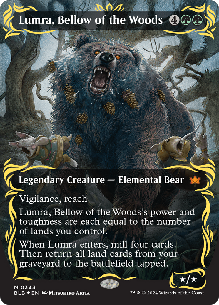 Lumra, Bellow of the Woods (Borderless) (Raised Foil) [Bloomburrow] | Pegasus Games WI