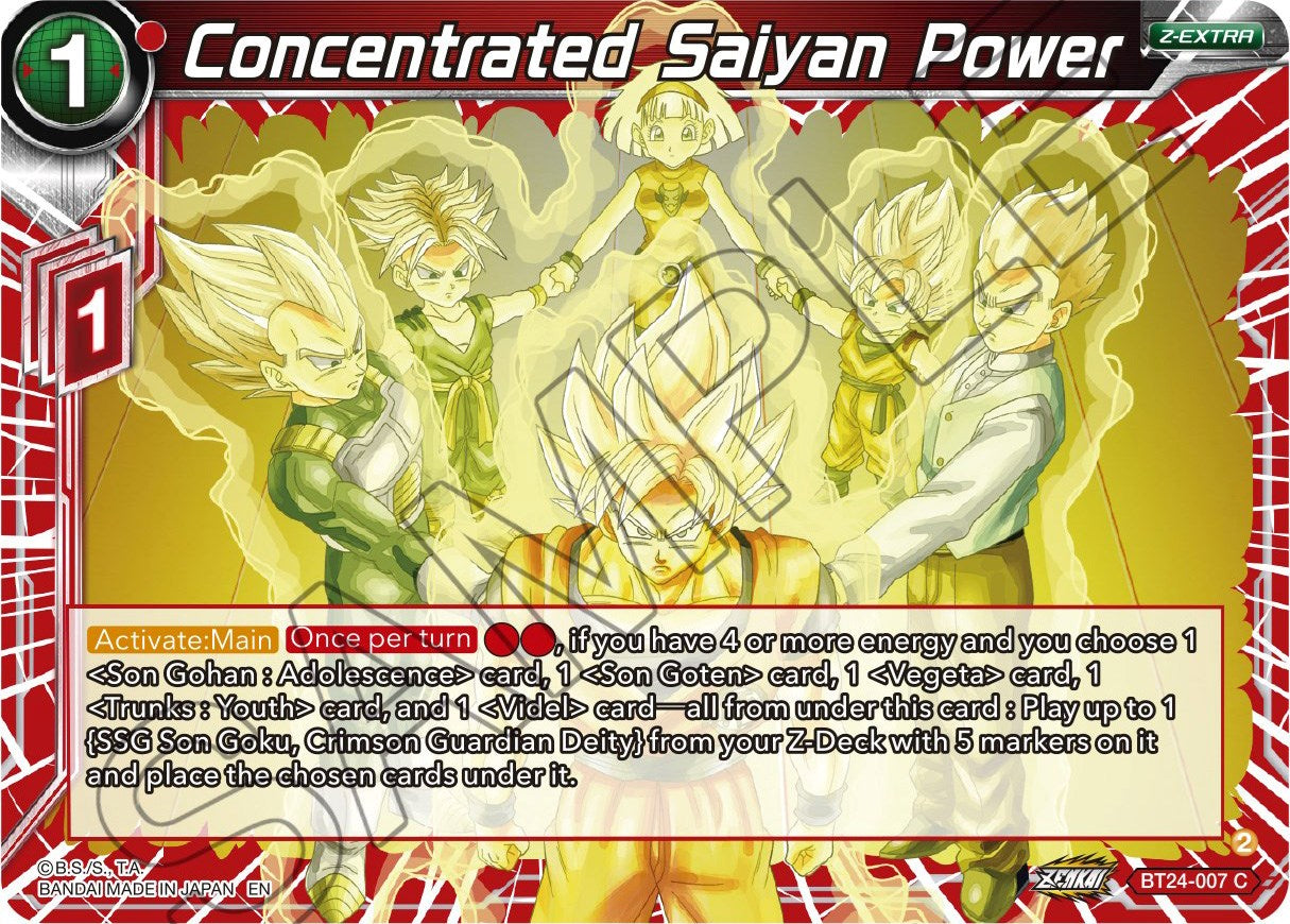 Concentrated Saiyan Power (BT24-007) [Beyond Generations] | Pegasus Games WI