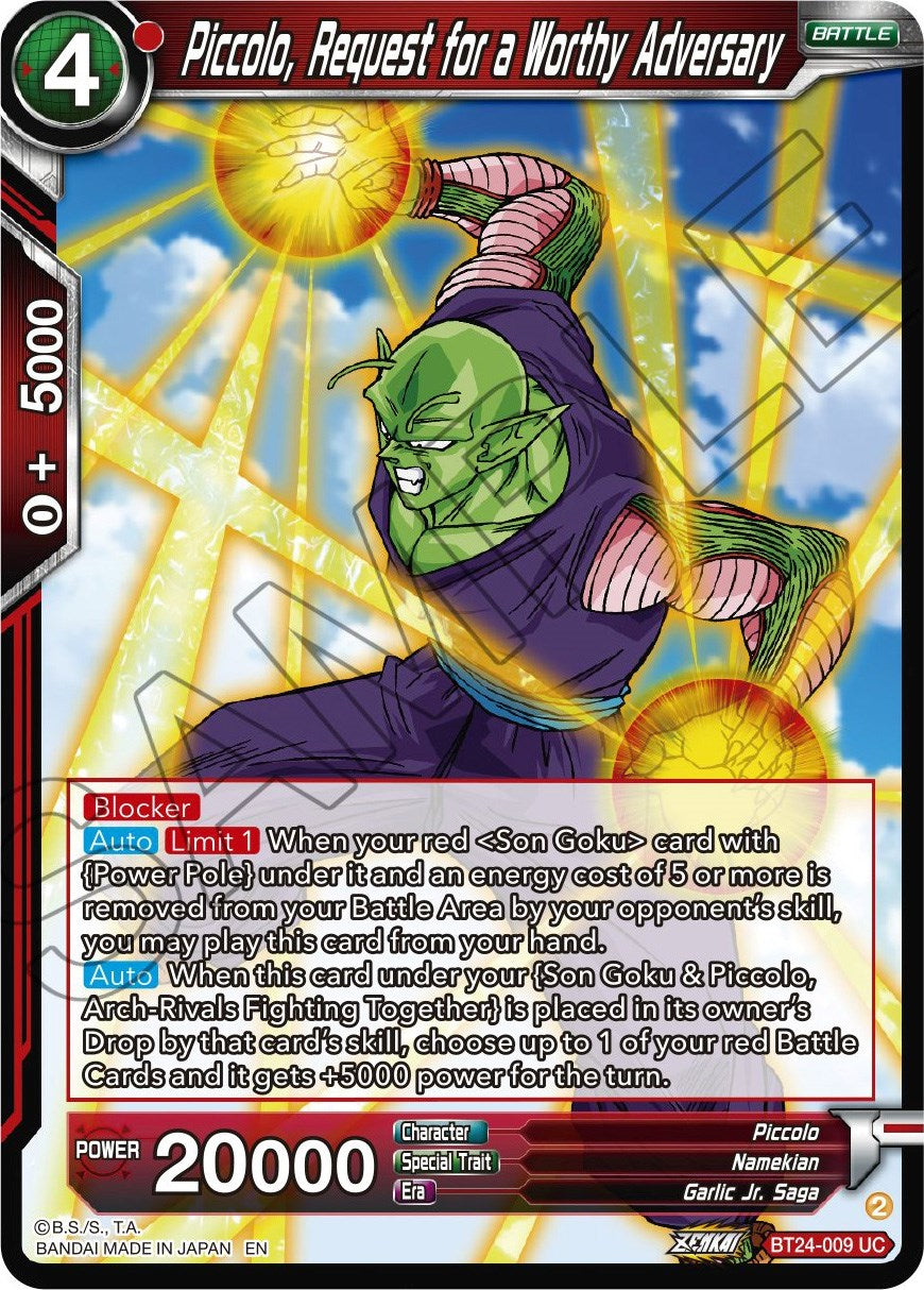 Piccolo, Request for a Worthy Adversary (BT24-009) [Beyond Generations] | Pegasus Games WI