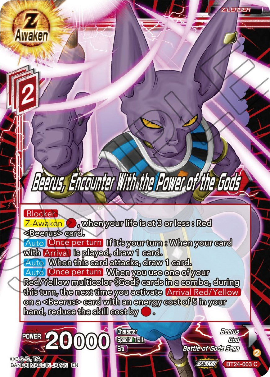 Beerus, Encounter With the Power of the Gods (BT24-003) [Beyond Generations] | Pegasus Games WI