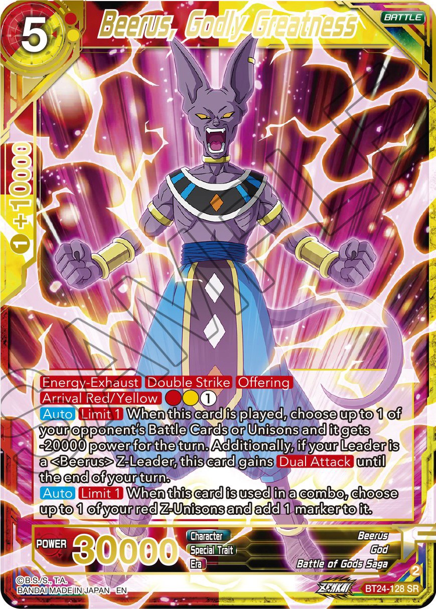 Beerus, Godly Greatness (BT24-128) [Beyond Generations] | Pegasus Games WI