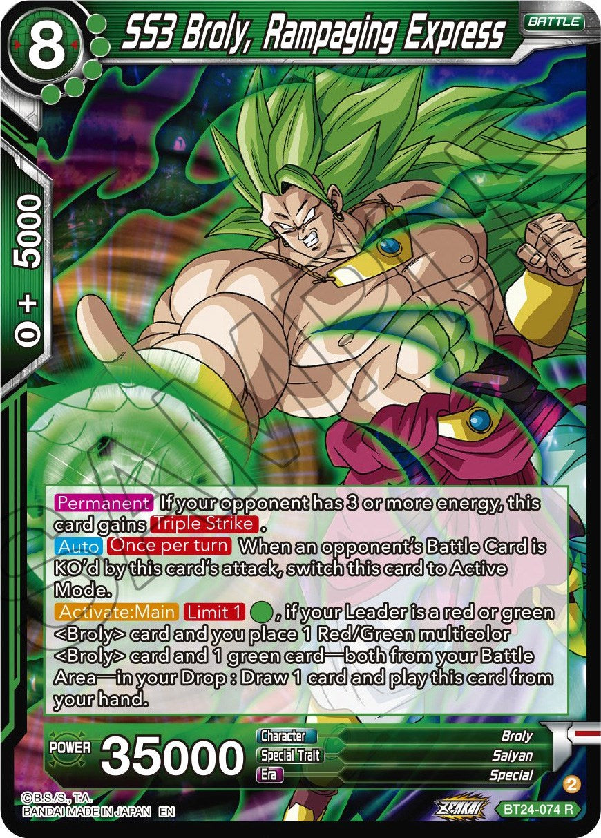 SS3 Broly, Rampaging Express (BT24-074) [Beyond Generations] | Pegasus Games WI