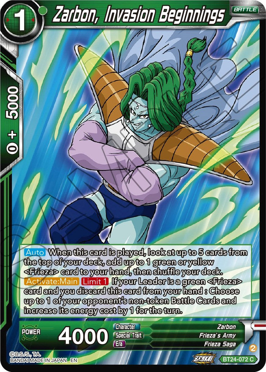 Zarbon, Invasion Beginnings (BT24-072) [Beyond Generations] | Pegasus Games WI