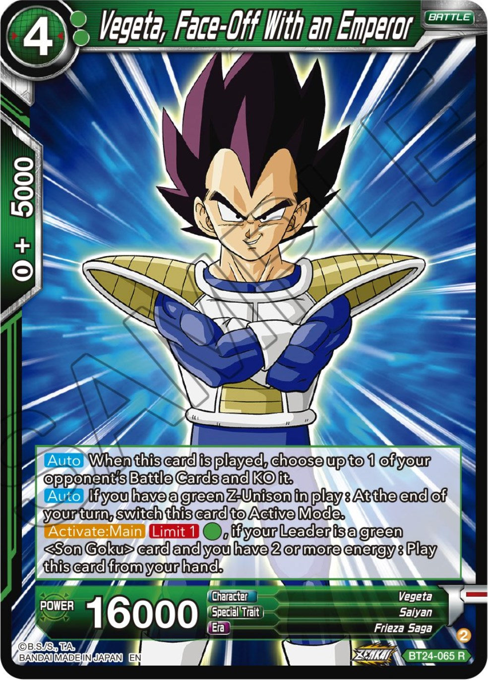 Vegeta, Face-Off With an Emperor (BT24-065) [Beyond Generations] | Pegasus Games WI