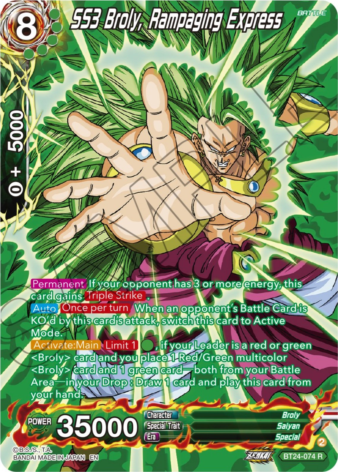 SS3 Broly, Rampaging Express (Collector Booster) (BT24-074) [Beyond Generations] | Pegasus Games WI