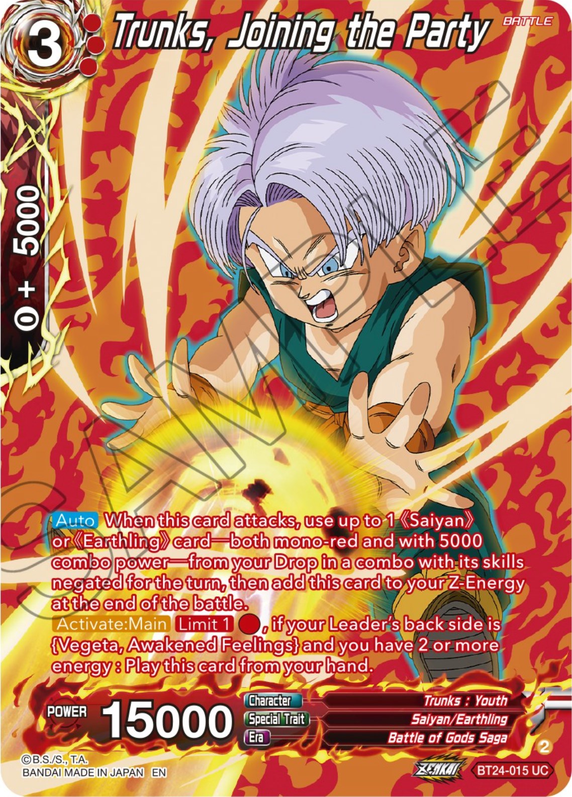 Trunks, Joining the Party (Collector Booster) (BT24-015) [Beyond Generations] | Pegasus Games WI