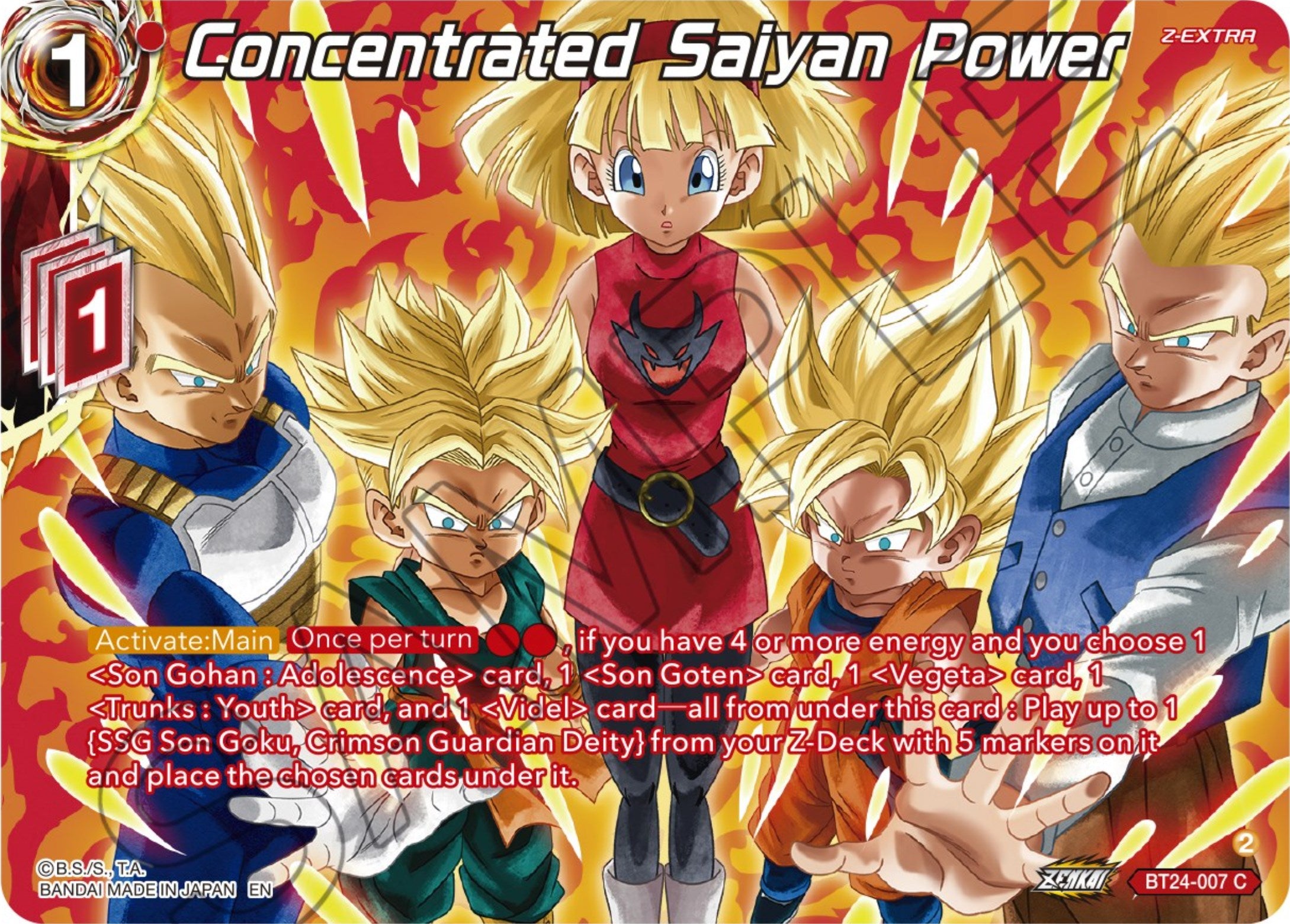 Concentrated Saiyan Power (Collector Booster) (BT24-007) [Beyond Generations] | Pegasus Games WI