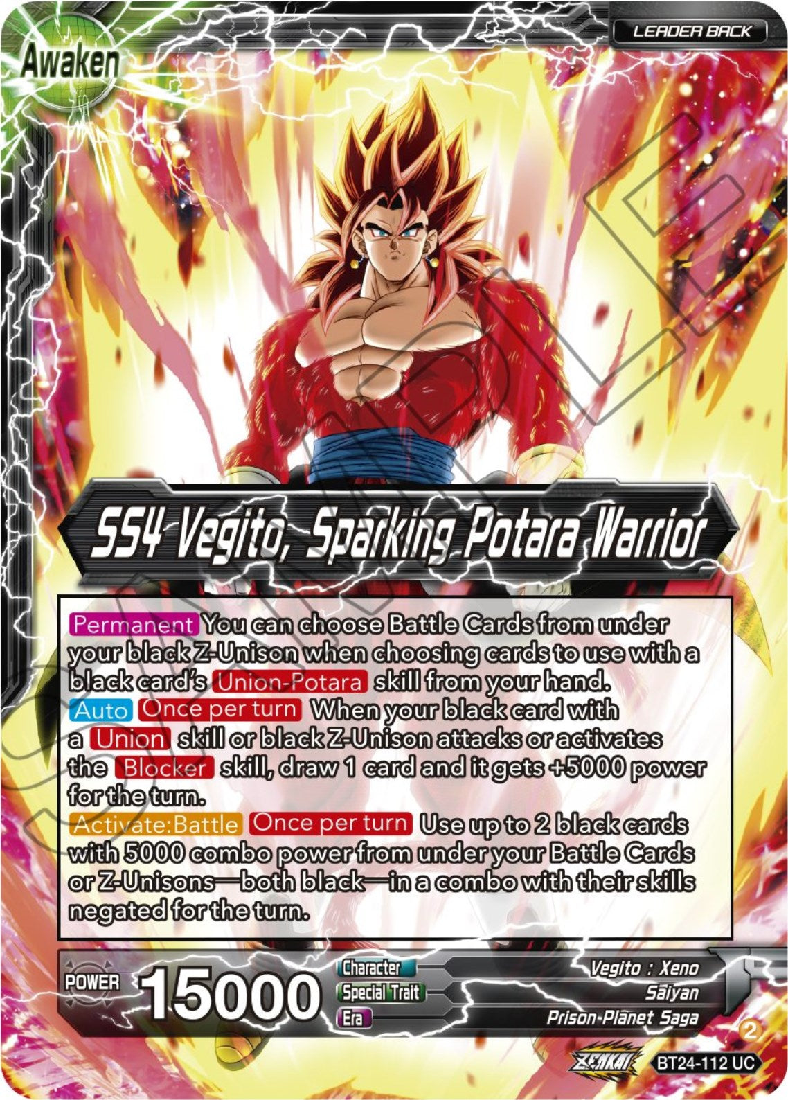 SS4 Son Goku & SS4 Vegeta // SS4 Vegito, Sparking Potara Warrior (BT24-112) [Beyond Generations] | Pegasus Games WI