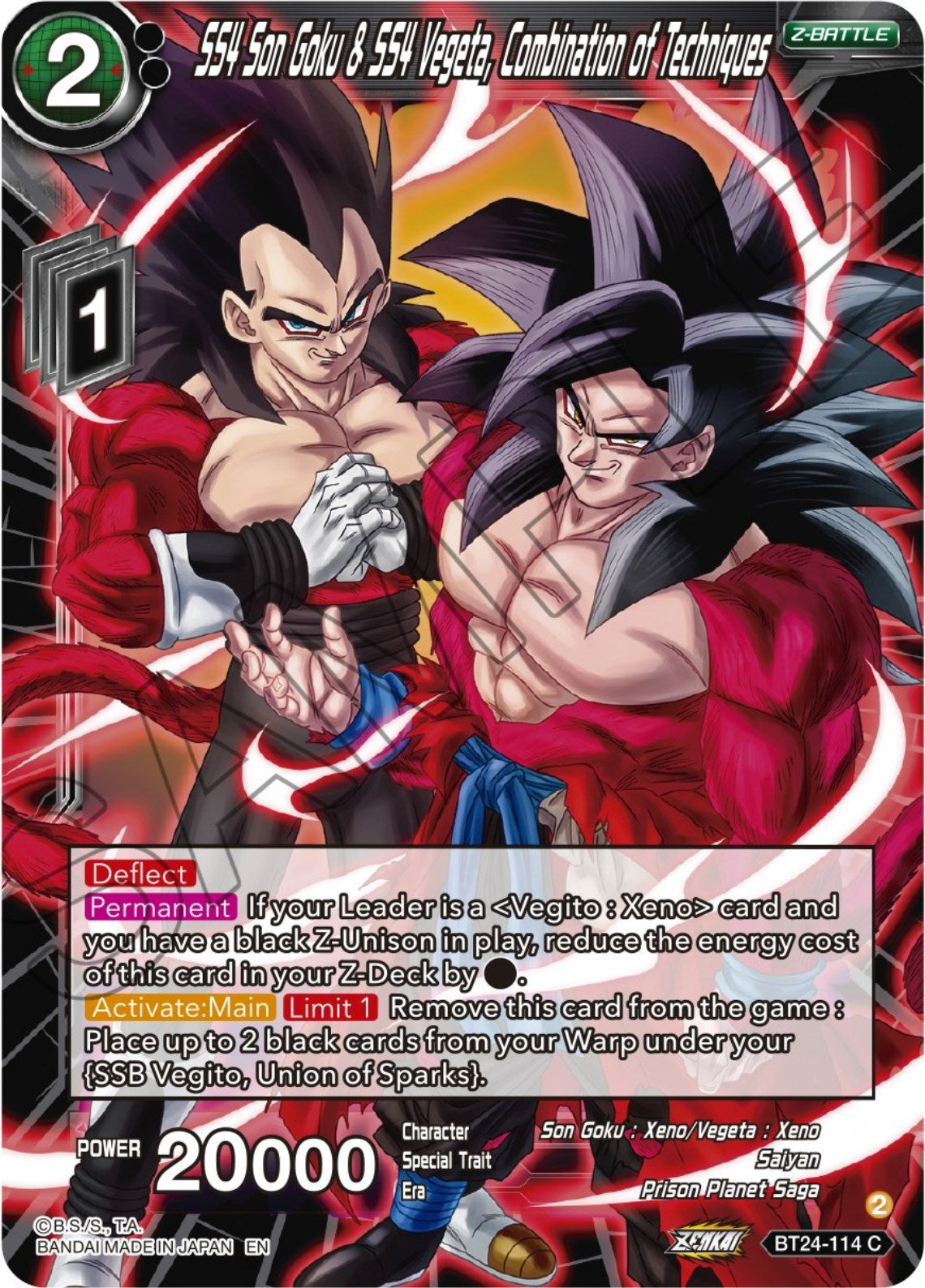 SS4 Son Goku & SS4 Vegeta, Combination of Techniques (BT24-114) [Beyond Generations] | Pegasus Games WI