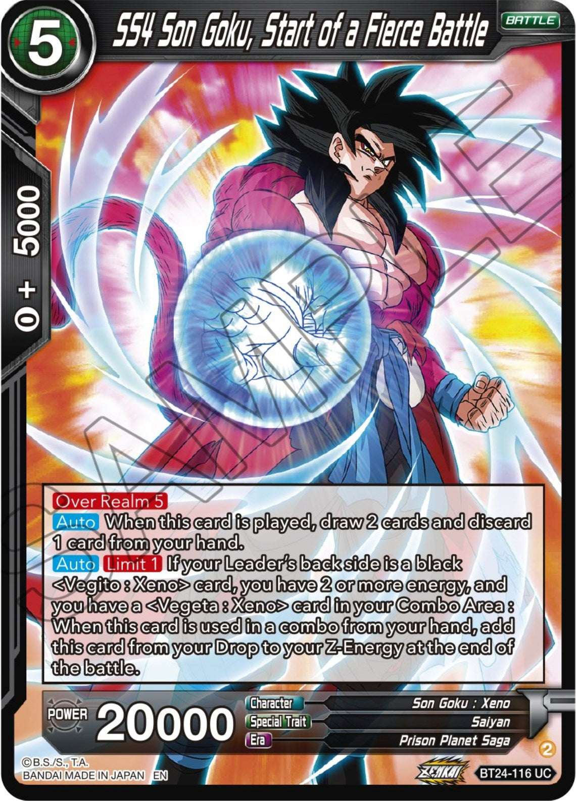SS4 Son Goku, Starts of a Fierce Battle (BT24-116) [Beyond Generations] | Pegasus Games WI