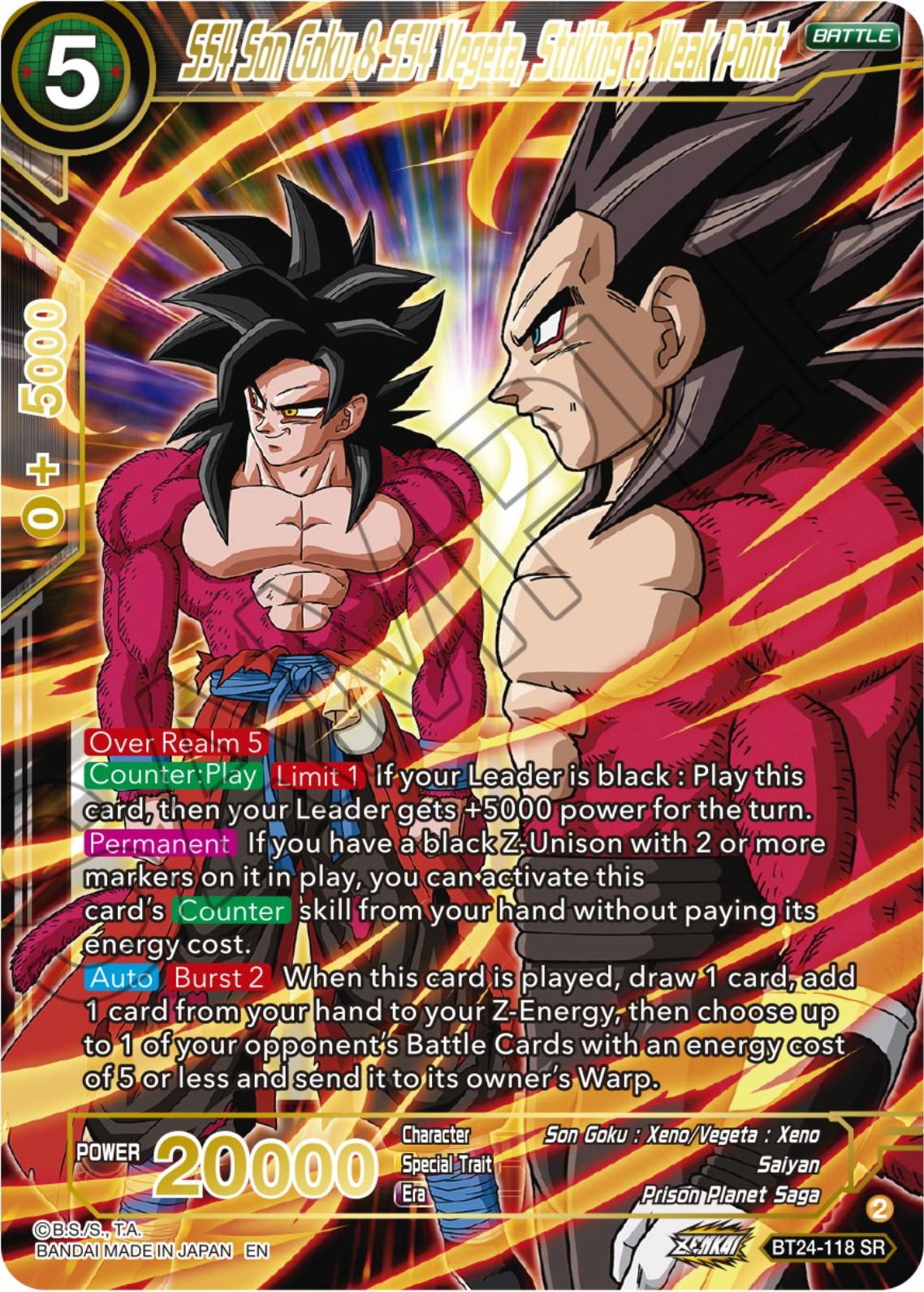 SS4 Son Goku & SS4 Vegeta, Striking a Weak Point (BT24-118) [Beyond Generations] | Pegasus Games WI