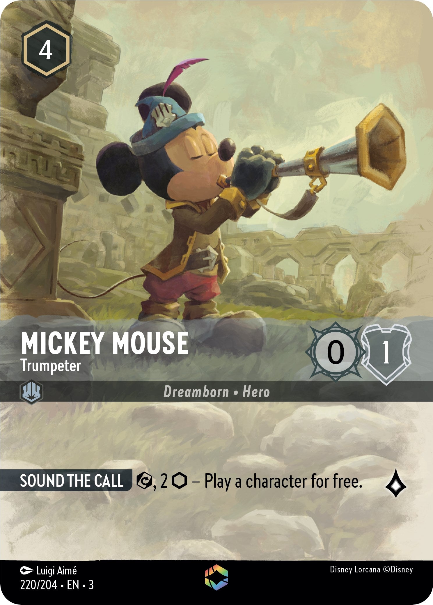 Mickey Mouse -Trumpeter (Enchanted) (220/204) [Into the Inklands] | Pegasus Games WI