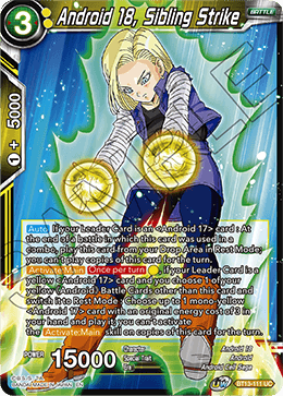 Android 18, Sibling Strike (Uncommon) (BT13-111) [Supreme Rivalry] | Pegasus Games WI