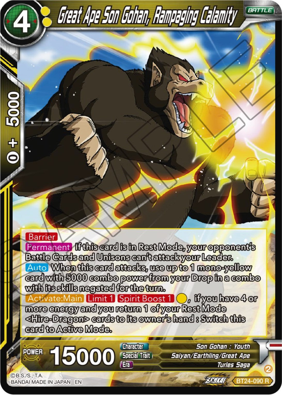 Great Ape Son Gohan, Rampaging Calamity (BT24-090) [Beyond Generations] | Pegasus Games WI