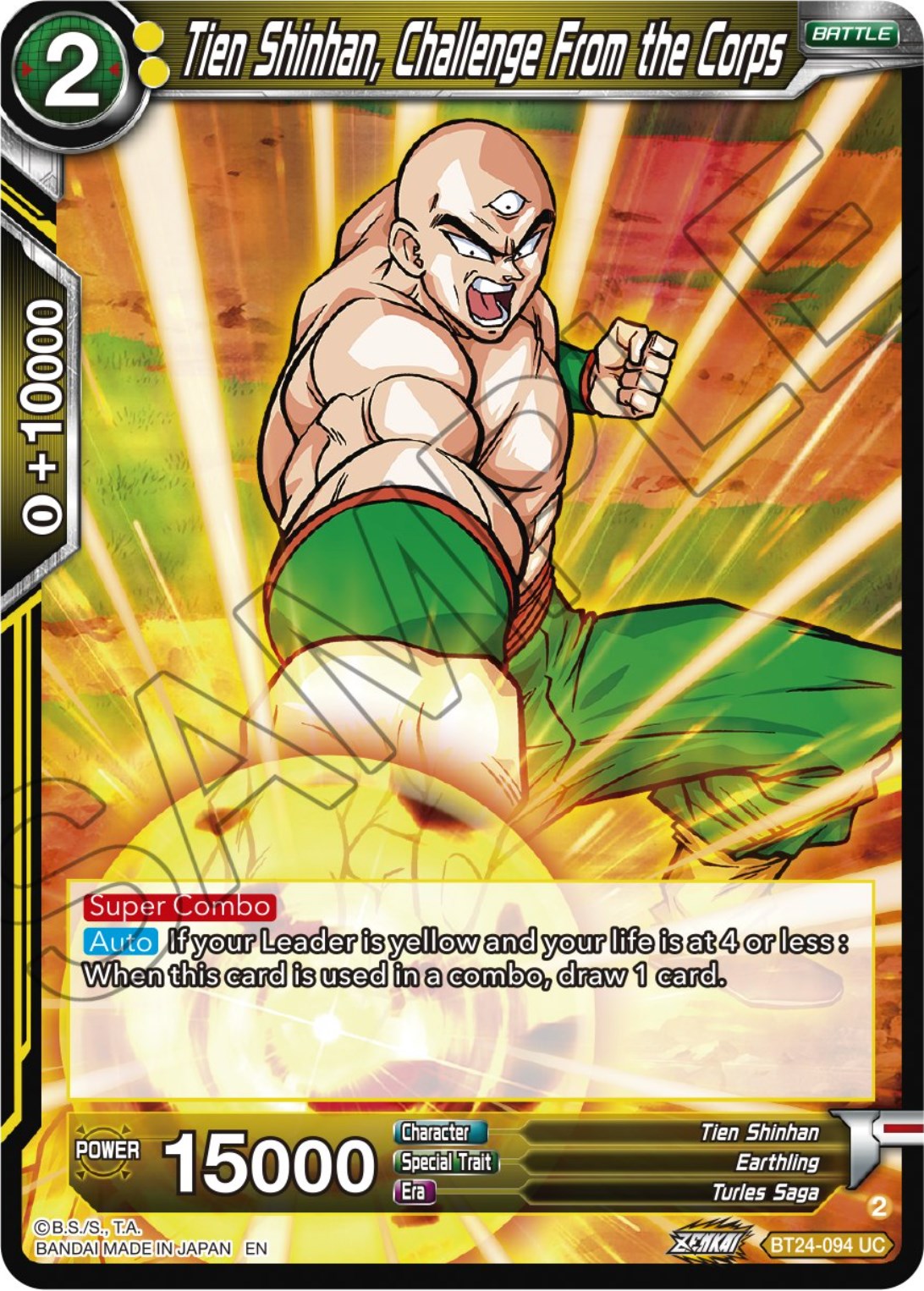 Tien Shinhan, Challenge From the Corps (BT24-094) [Beyond Generations] | Pegasus Games WI