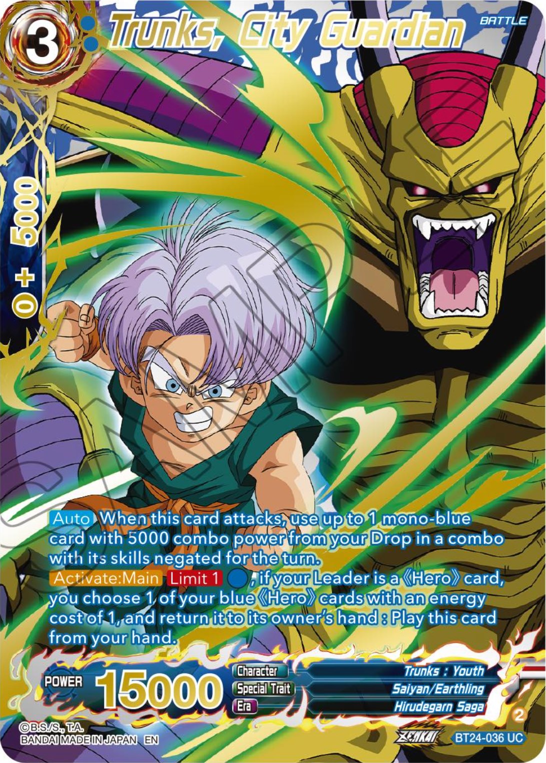 Trunks, City Guardian (Collector Booster) (BT24-036) [Beyond Generations] | Pegasus Games WI